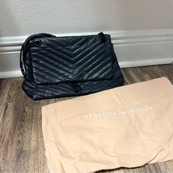 Rebecca Minkoff Handbags - Rebecca Minkoff Chevron Quilted Black Shoulder Bag